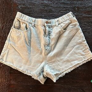 Pilcro Light Blue Frayed Hem Denim Shorts